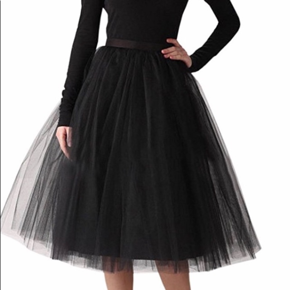 Custom made black tulle skirt